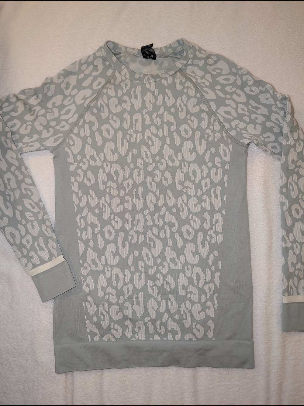 Sweaty Betty Light Sage Animal-Print Crewneck Sweater
